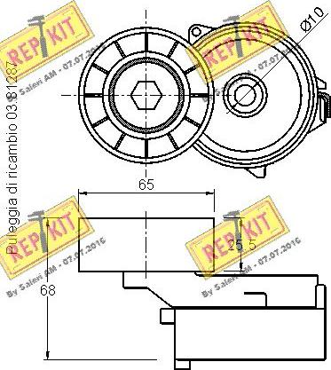 REPKIT RKT3002 - Натягувач ременя, клинові зуб. autocars.com.ua