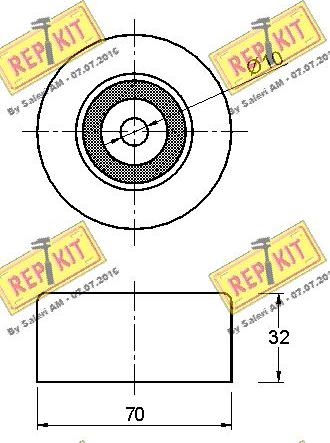 REPKIT RKT3020 - Паразитний / провідний ролик, поліклиновий ремінь autocars.com.ua