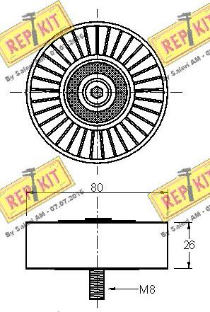 REPKIT RKT3024 - Паразитний / провідний ролик, поліклиновий ремінь autocars.com.ua
