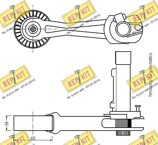 REPKIT RKT3032 - Натягувач ременя, клинові зуб. autocars.com.ua