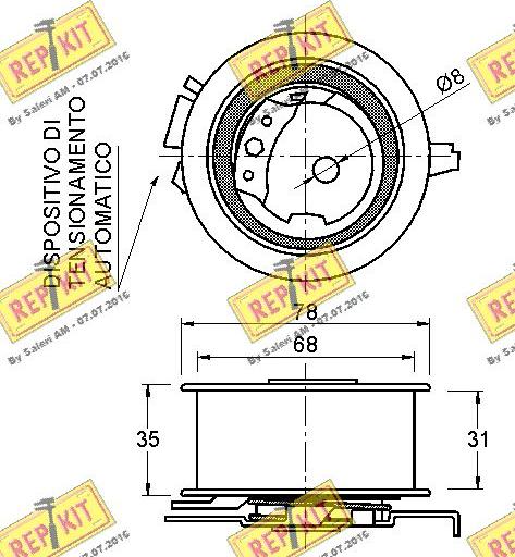 REPKIT RKT3040 - Натяжна ролик, ремінь ГРМ autocars.com.ua