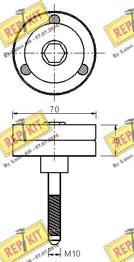 REPKIT RKT3041 - Паразитний / провідний ролик, поліклиновий ремінь autocars.com.ua