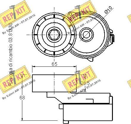 REPKIT RKT3045 - Натягувач ременя, клинові зуб. autocars.com.ua