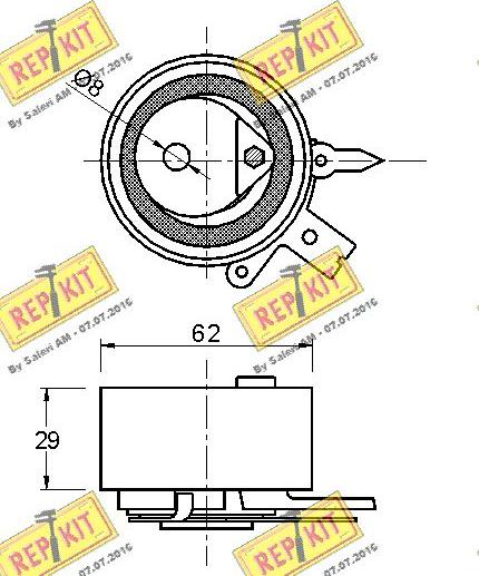 REPKIT RKT3064 - Натяжна ролик, ремінь ГРМ autocars.com.ua