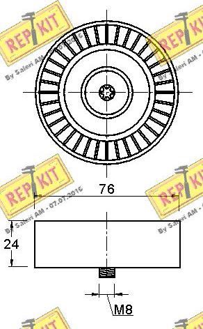 REPKIT RKT3074 - Паразитний / провідний ролик, поліклиновий ремінь autocars.com.ua