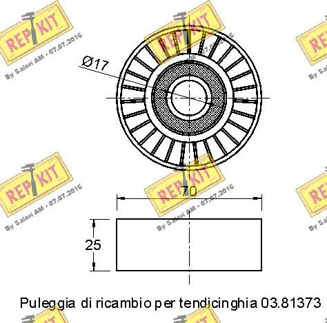 REPKIT RKT3090 - Паразитний / провідний ролик, поліклиновий ремінь autocars.com.ua
