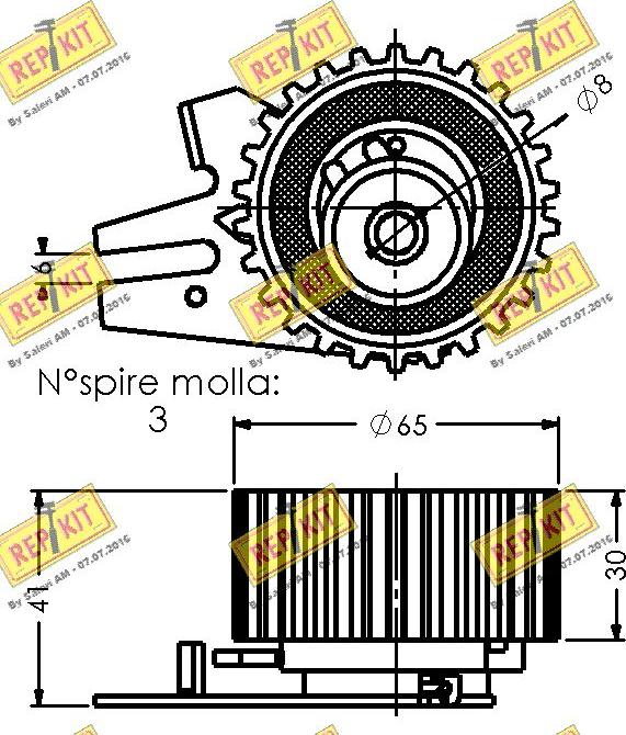 REPKIT RKT3097 - Натяжна ролик, ремінь ГРМ autocars.com.ua