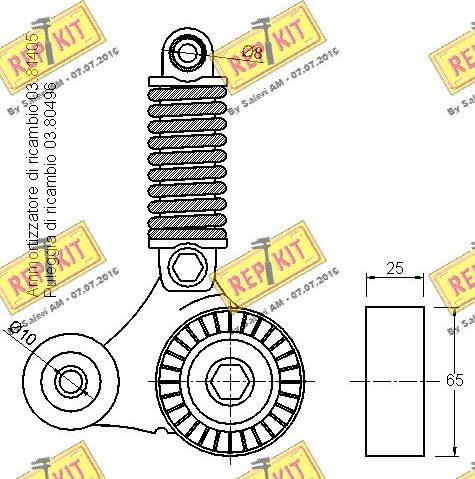 REPKIT RKT3120 - Натягувач ременя, клинові зуб. autocars.com.ua