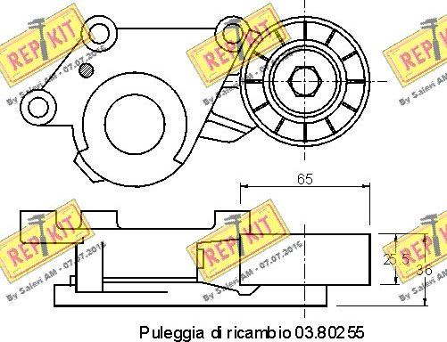 REPKIT RKT3126 - Паразитний / провідний ролик, поліклиновий ремінь autocars.com.ua