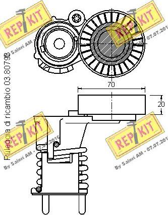 REPKIT RKT3146 - Натягувач ременя, клинові зуб. autocars.com.ua