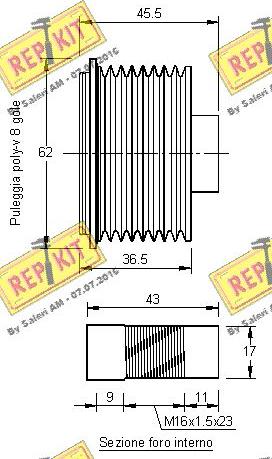 REPKIT RKT3158 - Ремінний шків, генератор autocars.com.ua