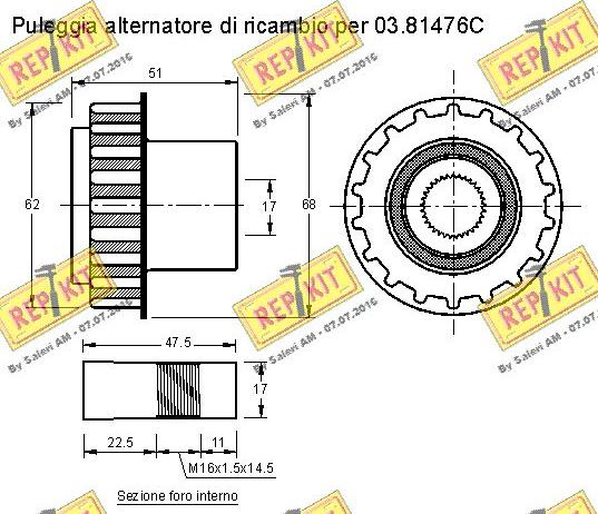 REPKIT RKT3192 - Ремінний шків, генератор autocars.com.ua