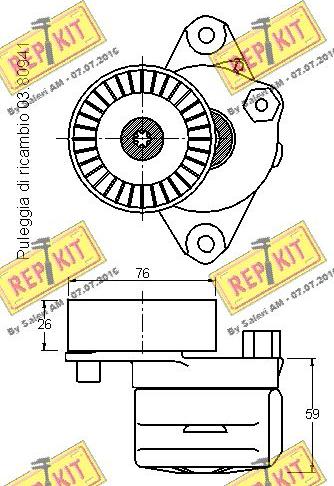 REPKIT RKT3221 - Натягувач ременя, клинові зуб. autocars.com.ua