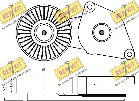 REPKIT RKT3238 - Натягувач ременя, клинові зуб. autocars.com.ua