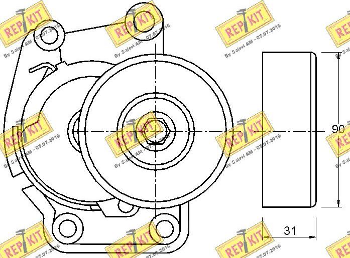 REPKIT RKT3267 - Натягувач ременя, клинові зуб. autocars.com.ua