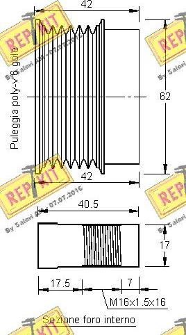 REPKIT RKT3284 - Ремінний шків, генератор autocars.com.ua