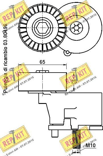 REPKIT RKT3321 - Натягувач ременя, клинові зуб. autocars.com.ua