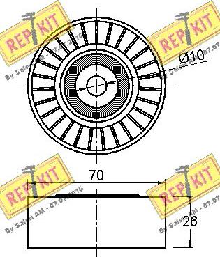 REPKIT RKT3327 - Паразитний / провідний ролик, поліклиновий ремінь autocars.com.ua