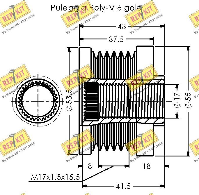 REPKIT RKT3335 - Ремінний шків, генератор autocars.com.ua