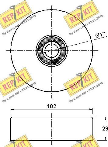 REPKIT RKT3345 - Направляющий ролик, поликлиновый ремень autodnr.net