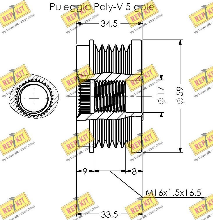 REPKIT RKT3354 - Ремінний шків, генератор autocars.com.ua