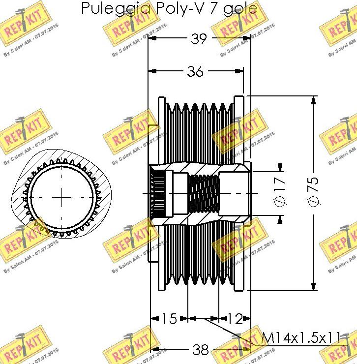 REPKIT RKT3361 - Ремінний шків, генератор autocars.com.ua