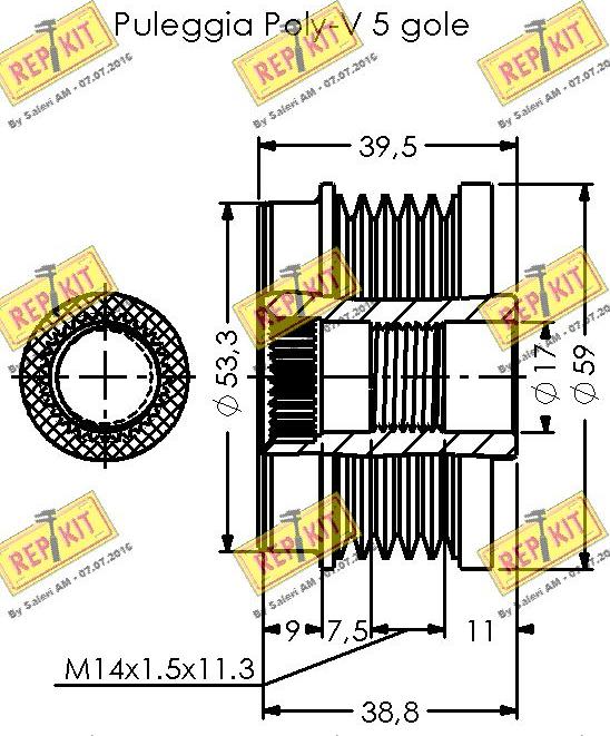 REPKIT RKT3375 - Ремінний шків, генератор autocars.com.ua