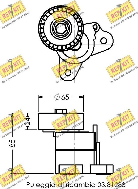 REPKIT RKT3377 - Натягувач ременя, клинові зуб. autocars.com.ua