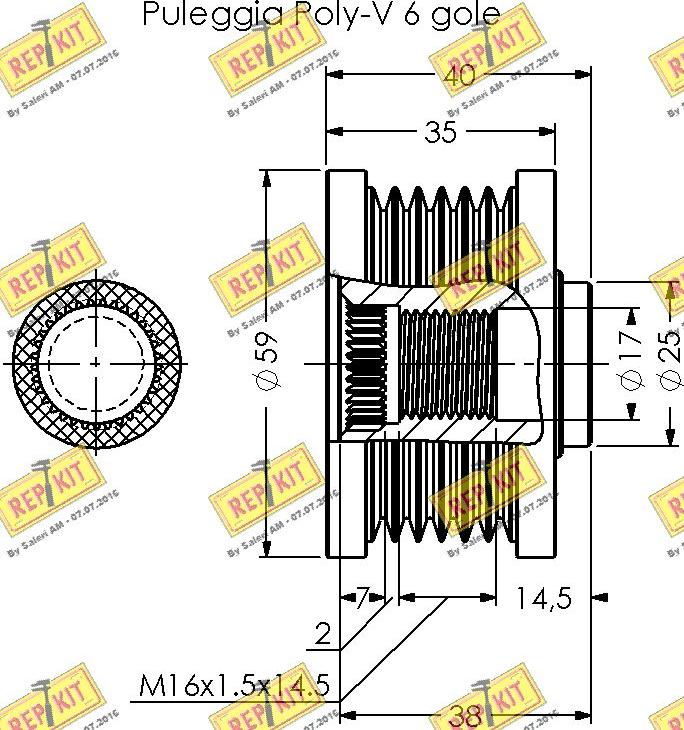 REPKIT RKT3392 - Ремінний шків, генератор autocars.com.ua