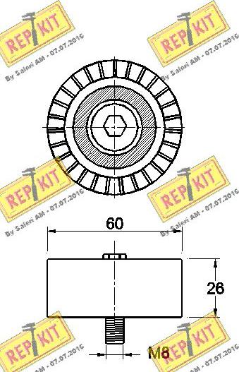 REPKIT RKT3417 - Паразитний / провідний ролик, поліклиновий ремінь autocars.com.ua