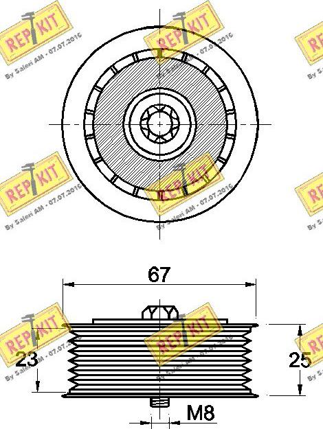 REPKIT RKT3427 - Паразитний / провідний ролик, поліклиновий ремінь autocars.com.ua