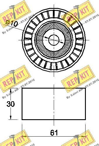 REPKIT RKT3446 - Паразитний / Провідний ролик, зубчастий ремінь autocars.com.ua