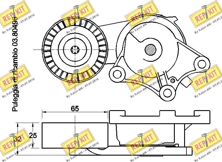 REPKIT RKT3452 - Натягувач ременя, клинові зуб. autocars.com.ua