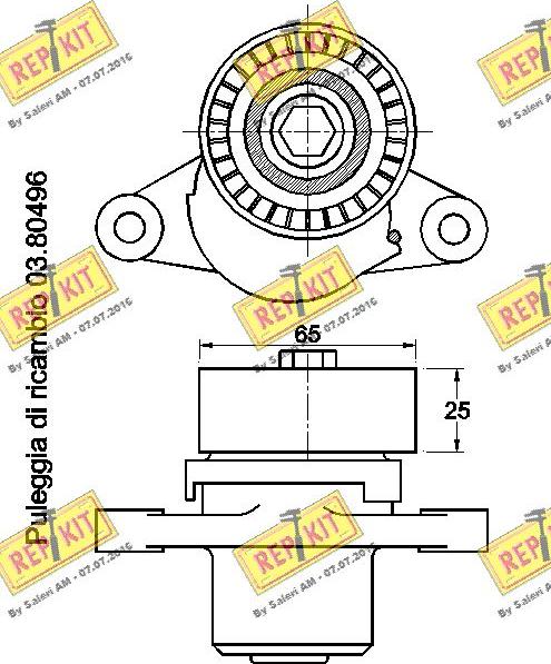 REPKIT RKT3468 - Натягувач ременя, клинові зуб. autocars.com.ua