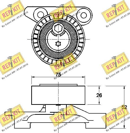 REPKIT RKT3474 - Натягувач ременя, клинові зуб. autocars.com.ua