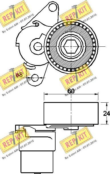 REPKIT RKT3477 - Натягувач ременя, клинові зуб. autocars.com.ua