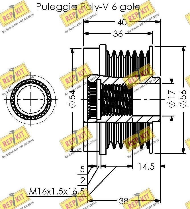 REPKIT RKT3480 - Ремінний шків, генератор autocars.com.ua