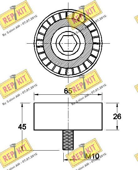 REPKIT RKT3486 - Паразитний / провідний ролик, поліклиновий ремінь autocars.com.ua