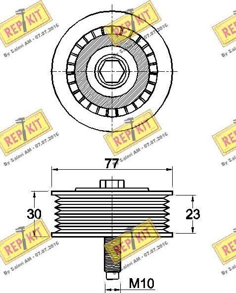 REPKIT RKT3490 - Паразитний / провідний ролик, поліклиновий ремінь autocars.com.ua