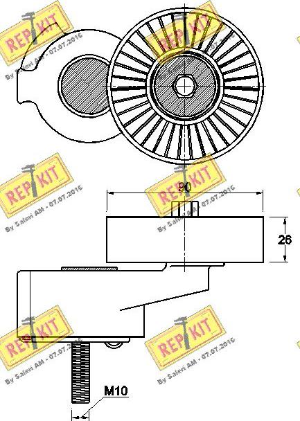 REPKIT RKT3595 - Натягувач ременя, клинові зуб. autocars.com.ua