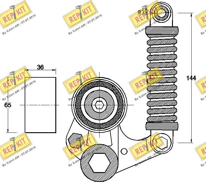 REPKIT RKT3610 - Натягувач ременя, клинові зуб. autocars.com.ua