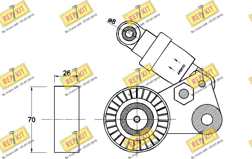 REPKIT RKT3629 - Натягувач ременя, клинові зуб. autocars.com.ua