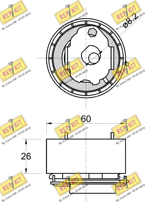 REPKIT RKT3660 - Натяжна ролик, ремінь ГРМ autocars.com.ua