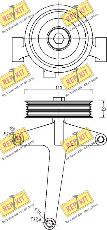 REPKIT RKT3662 - Паразитний / провідний ролик, поліклиновий ремінь autocars.com.ua