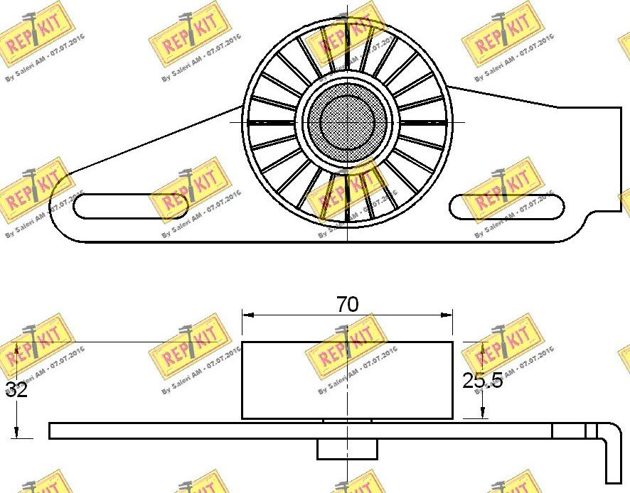 REPKIT RKT3668 - Натягувач ременя, клинові зуб. autocars.com.ua