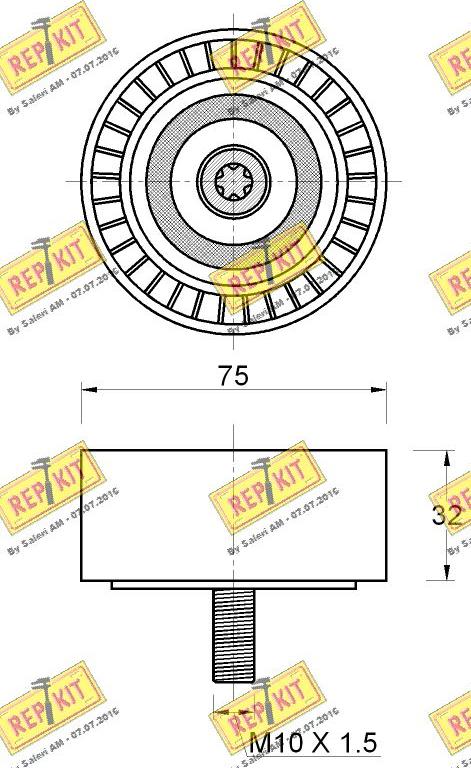 REPKIT RKT3669 - Паразитний / провідний ролик, поліклиновий ремінь autocars.com.ua