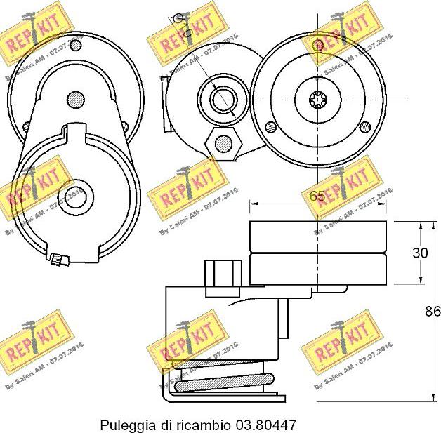 REPKIT RKT3677 - Натягувач ременя, клинові зуб. autocars.com.ua