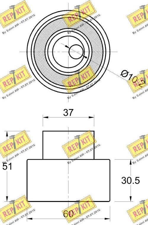 REPKIT RKT3679 - Натяжна ролик, ремінь ГРМ autocars.com.ua