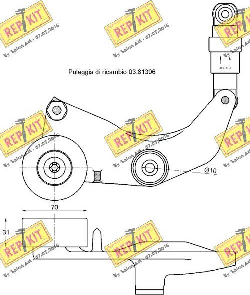 REPKIT RKT3683 - Натяжитель, поликлиновый ремень autodnr.net