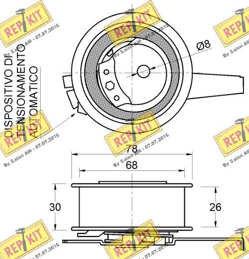 REPKIT RKT3693 - Натяжна ролик, ремінь ГРМ autocars.com.ua